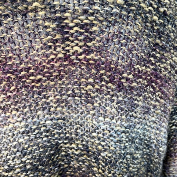 Lucky Brand Womens Purple Chunky Knit Fringe Longline Cardigan Duster Boho Sz M - Picture 5 of 10